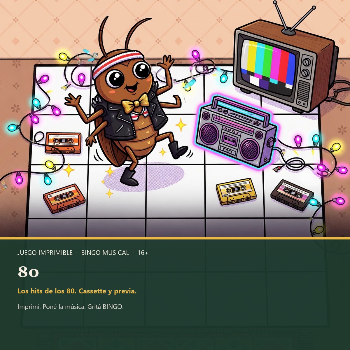Juego bingo musical versión: 80