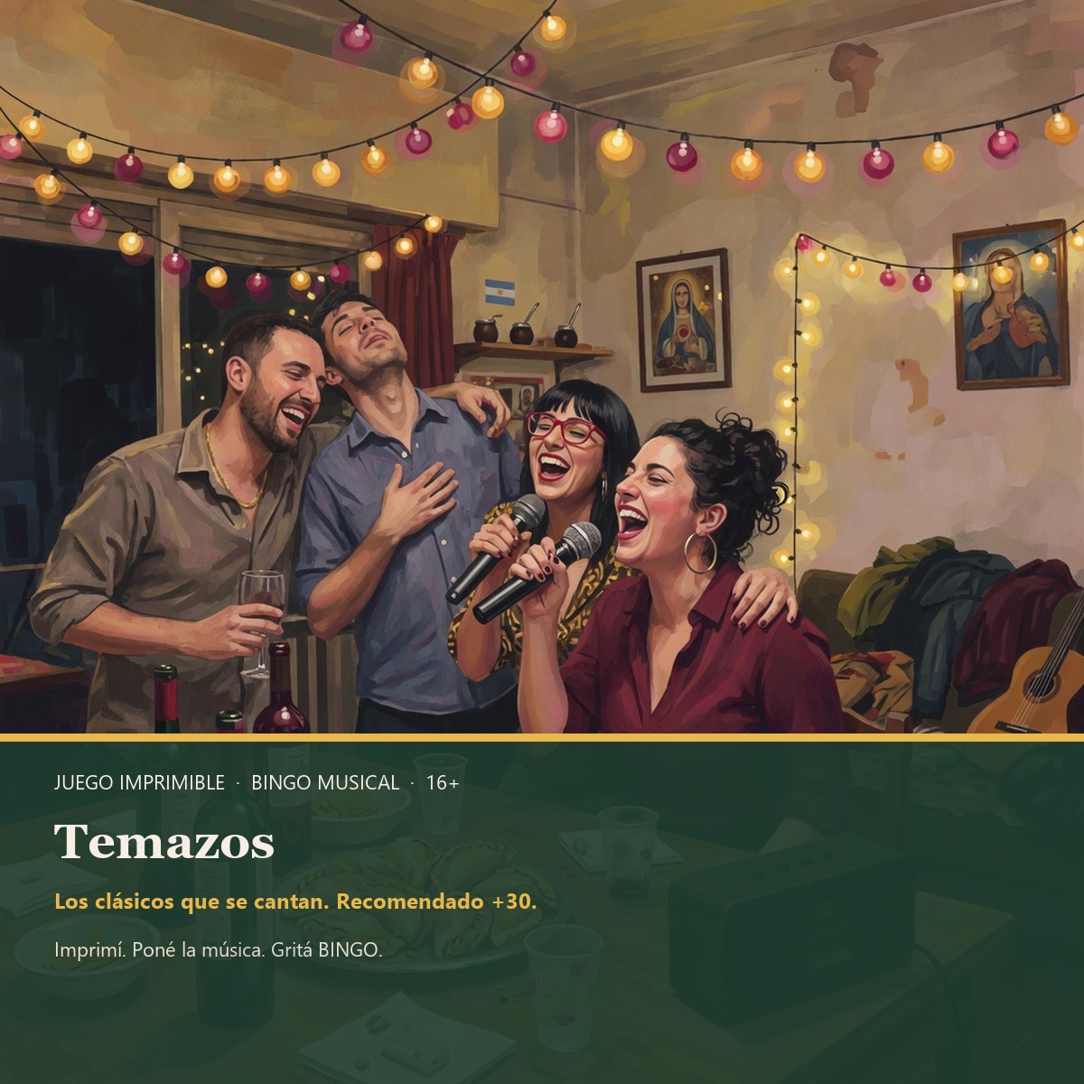 Juego bingo musical versión: Temazos