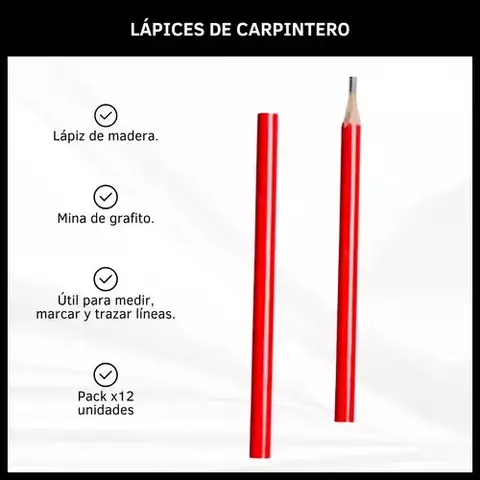Lápiz De Carpintero X 12 Unidades